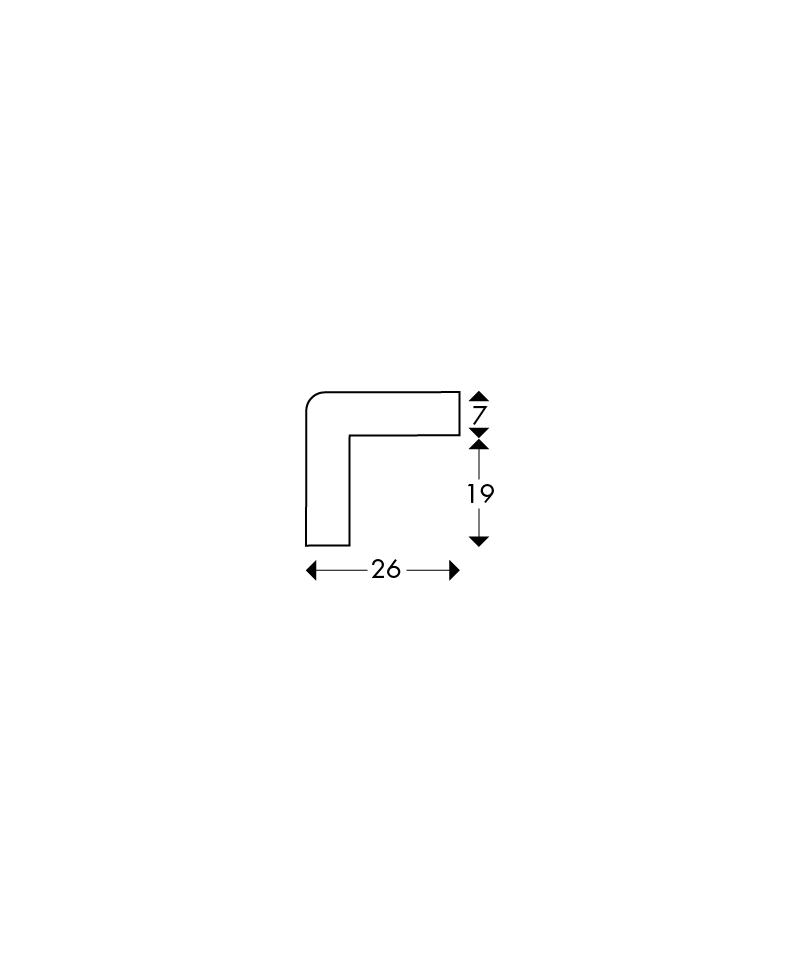 Eck- / Kantenschutz Winkel, Typ E Knuffi 100,0 x 2,6 x 2,6 cm