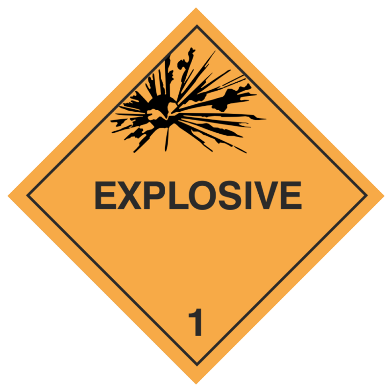 Gefahrzettel Klasse1 Explosive Stoffe u Gegenstände10x10cm Aufkleber 