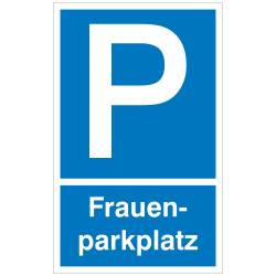 P mit Text: Frauenparkplatz