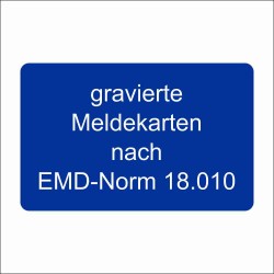 Meldekarte in blau...