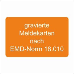 Meldekarte in orange...