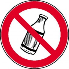 Flaschen hinauswerfen verboten